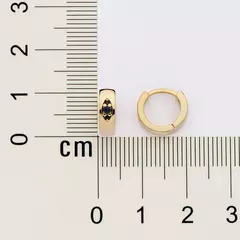 Brinco Masculino Argola Banhado A Ouro 18k Com Zircônias Rommanel - Farinni Joias