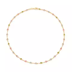 Gargantilha Banhada a Ouro 18k com Pedras Coloridas Cód. 530871