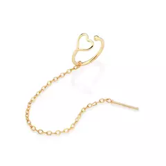 Brinco com Piercing de Pressão Coração Banhado a Ouro 18k Cód. 527255