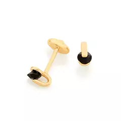 Brinco Banhado a Ouro 18k com Cristais Cód. 523530 - comprar online
