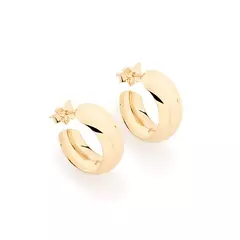 Brinco Meia Argola Banhado a Ouro 18k Cód. 523819