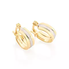 Argola Banhada a Ouro 18k com Aplicação de Rhodium Cód. 525128