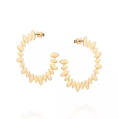 Brinco Meia Argola Banhado a Ouro 18k Cód. 527230