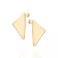 Brinco Botão Triangular Banhado a Ouro 18k Cód. 527231