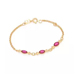 Pulseira Banhada a Ouro 18k Infantil com Bombons Cód. 550949