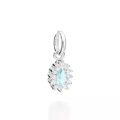 Pingente Gota de prata 925 com zircônias e cristal Cód. 840070