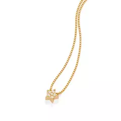 Gargantilha com Pingente Estrela Banhado a Ouro 18k com zircônias Cód. 532501