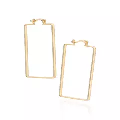 Brinco Argola Retangular Banhada a Ouro 18k Cód. 527268