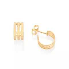 Brinco Argola Tripla Banhado a Ouro 18k Cód. 526971 - comprar online