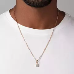 Pingente Masculino Solitário Banhado A Ouro 18k Com Zircônia Rommanel na internet