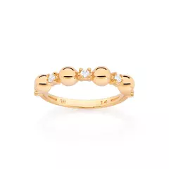 Anel Skinny Banhado A Ouro 18k Com Zircônias Feminino Rommanel - comprar online