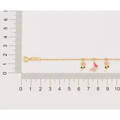 Pulseira Infantil Banhada a Ouro 18k com Aplicação de Resina Cód. 551673 na internet