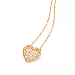 Gargantilha Banhada a Ouro 18k com Coração Cravejado por Zircônias Cód. 531484