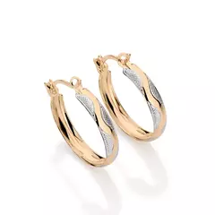 Brinco Banhado a Ouro 18k Argola com Aplicação de Rhodium Cód. 523921