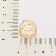 Maxi anel banhado a ouro 18k Feminino Rommanel 513068 - Farinni Joias