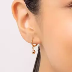Brinco Argola Banhado A Ouro 18k Com Esferas Rommanel 527257 - Farinni Joias