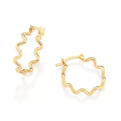 Brinco Argola Ondas Banhado a Ouro 18k Cód. 526783 - comprar online