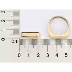 Anel Masculino Rommanel Retângular Banhado A Ouro 18k 513473 - Farinni Joias