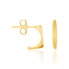 Brinco Meia Argola Retangular Banhado a Ouro 18k Cód. 522135 - comprar online