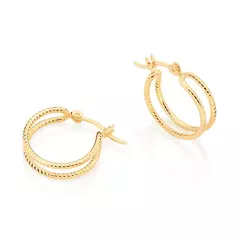 Brinco Argola Dupla Banhada a Ouro 18k Cód. 526793 - comprar online