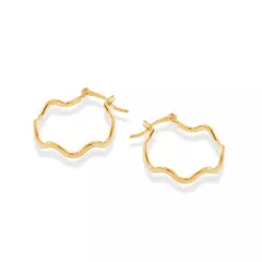 Brinco Argola Ondulado Banhado a Ouro 18k Cód. 522568 - comprar online