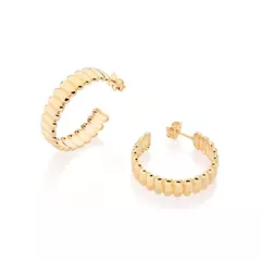 Brinco Meia Argola Banhado a Ouro 18k Cód. 527308 - comprar online