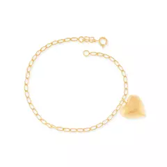Pulseira Com Pingente Coração Banhada a Ouro 18k Cód. 551731