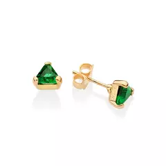 Brinco Solitário Triangular Banahdo a Ouro 18k com Cristais Cód. 527306 - comprar online