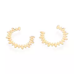Brinco Meia Argola Banhado a Ouro 18k Cód. 527230 - comprar online