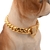 Coleiras folheadas a corrente para cães de ouro grossas grandes coleiras para cães Pitull Curb elo para animais de estimação cubano suprimentos para animais de estimação de aço inoxidável 12 ~ 32 polegadas na internet