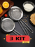 Kit 3 Peneira Coador De Peneiras Aço Inoxidável Para Cozinha Peneira De Cozinha