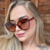 Óculos Cat eye Luara marrom - comprar online