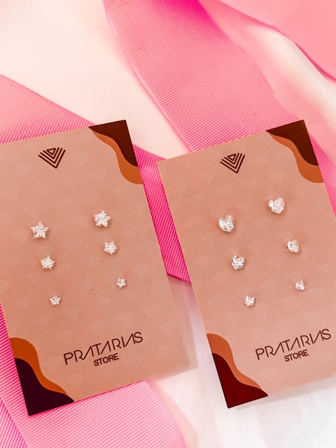 TRIOS DE BRINCOS PONTO DE LUZ ESTRELA