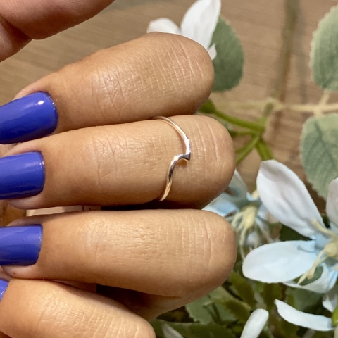 Anel de falange onda - Prata 925