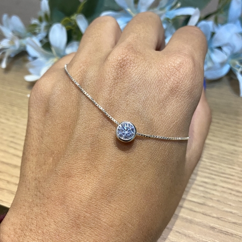 Colar pingo de luz zircônia em prata 925