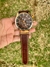 Relógio Masculino Curren Pulseira em Couro - Marrom e Dourado