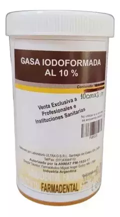 GASA IODOFORMADA 10% POTE 10cm x 2mt - | FARMADENTAL | - comprar online