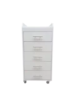 Cajonera Auxiliar Minimalista Blanca Polo-5 Cajones