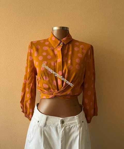 Blusa Cropped Poá Farm - comprar online