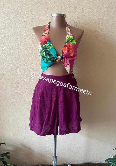 Short pregas botões Farm