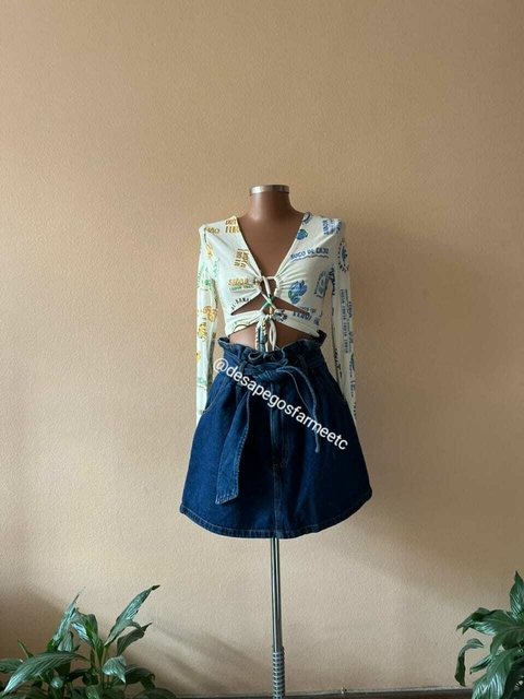 Saia Curta Jeans Clochard Farm