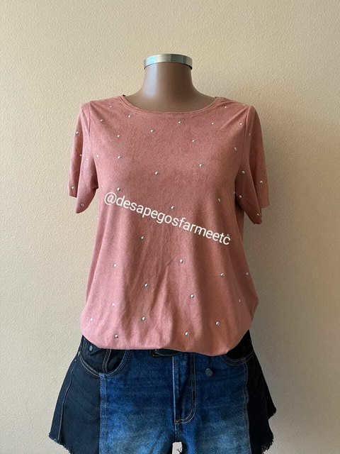 Blusa Sued Aplicação Zinzane