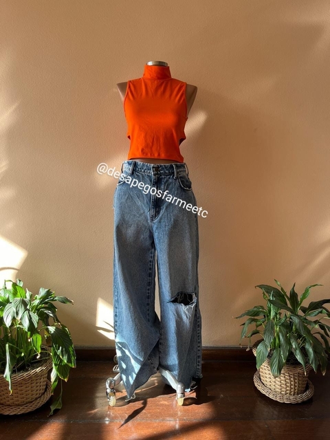 Calça Jeans Wide leg Open