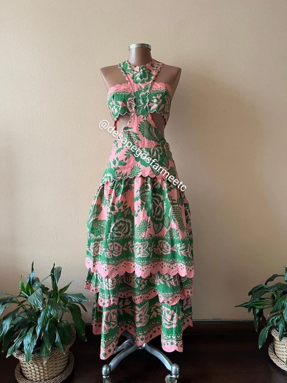 Vestido Salopete Lace Garden Pink Farm Global