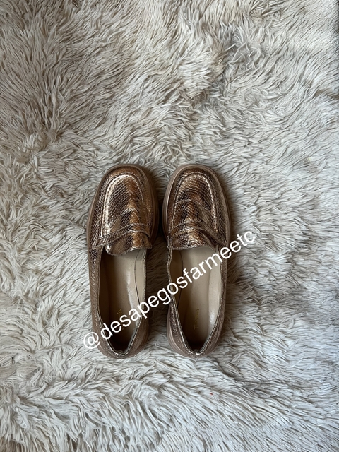 Mocassim Dourado Via Mia