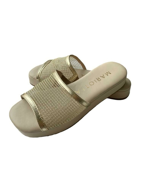 Tamanco Flatform Mariotta Metalizada Ref: 2026705