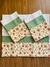 PANO DE PRATO/COPA BRANCO - 07 - FLORES ROSA E VERDE - comprar online