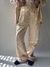 PANTALON SASTRERO BEIGE ESTAPADO DESIGUAL T.S NUEVO - comprar online