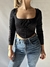 TOP LYCRA NEGRO MANGA LARGA TIPO CORSET PULL&BEAR T.S - comprar online