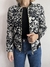 CHAQUETA NEGRA ESTAMPA BLANCA TIPO BOMBER ZARA T.XS - findeferia